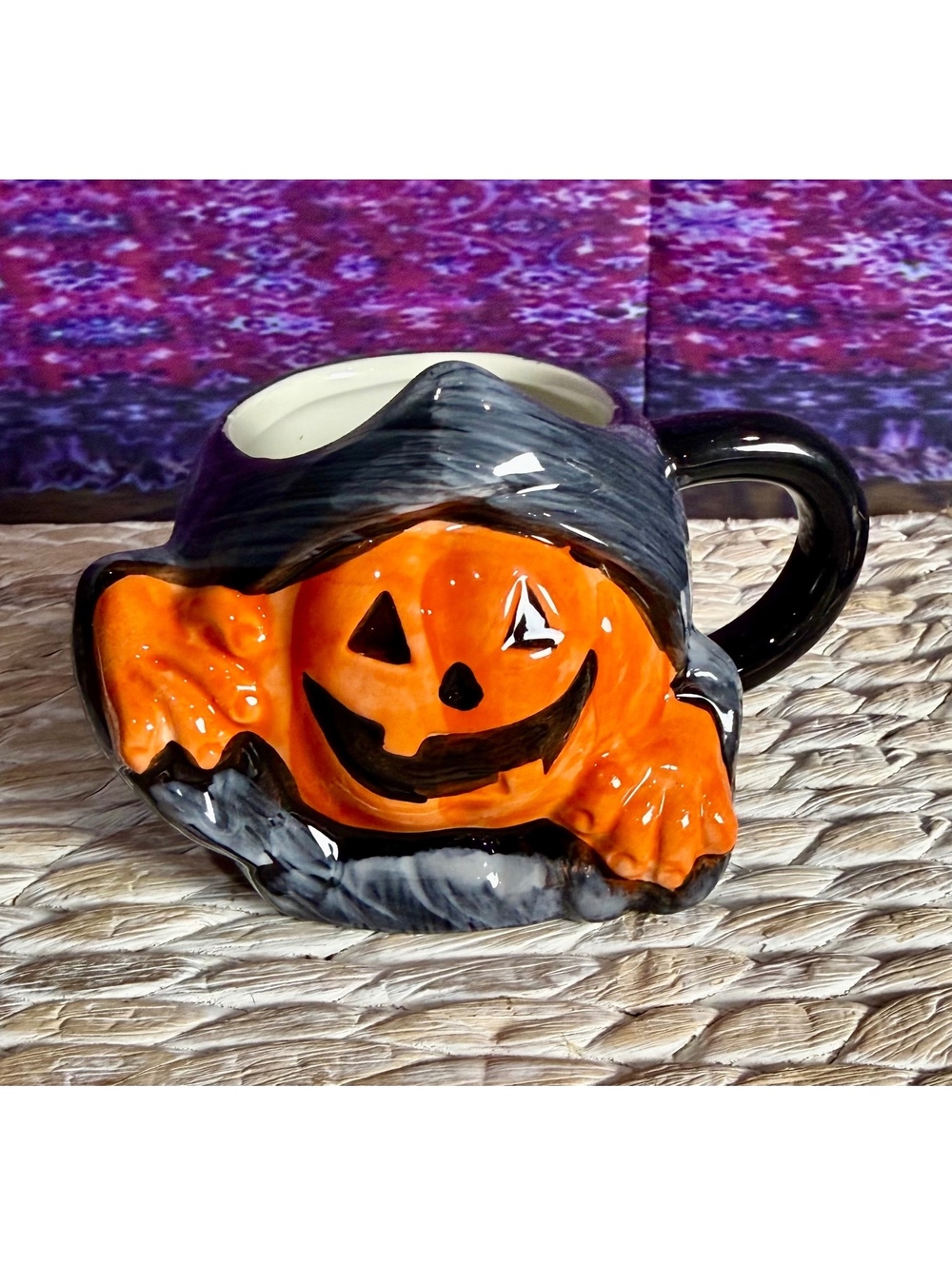Hyde and EEK Boutique Halloween Pumpkin Reaper Mug Orange Black